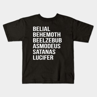 Satanic Names Shirt Kids T-Shirt